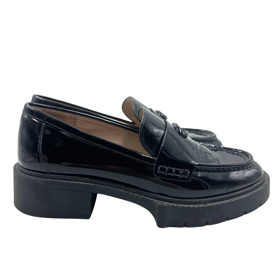 Coach 9 39.5 Black Patent Leather Loafers