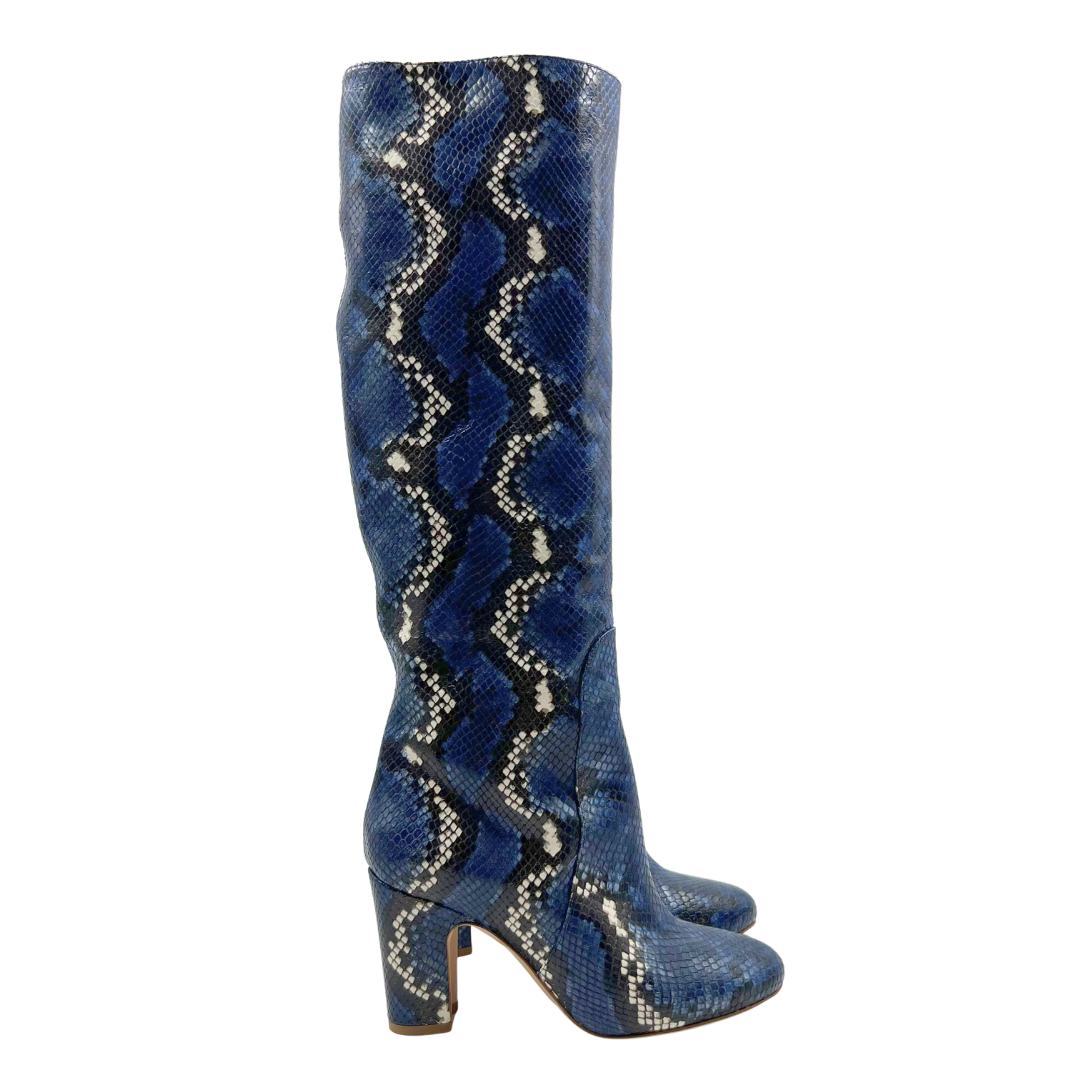 Mavette 10 40 Blue/White Python Skin Boots
