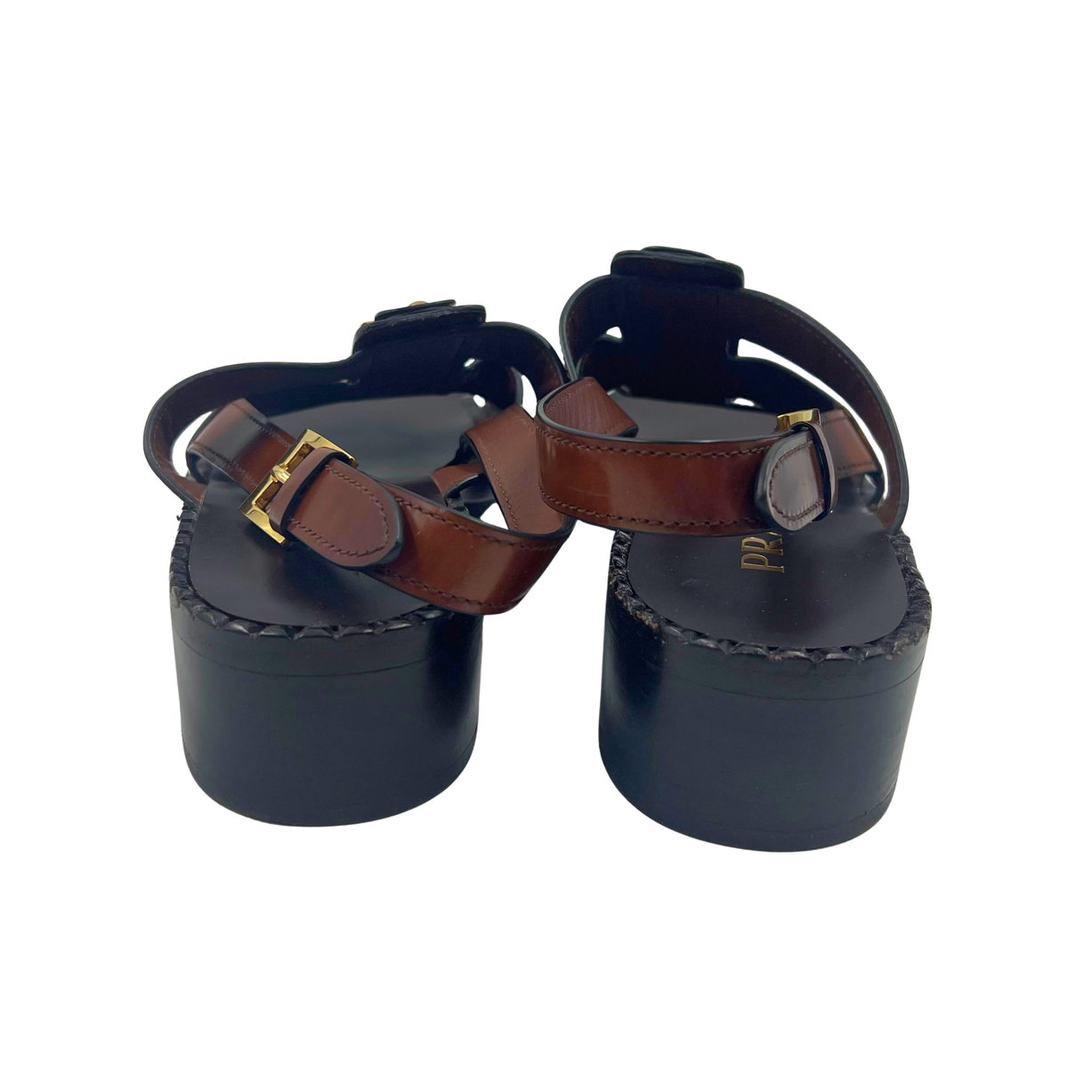Prada 40.5 Brown/Black Sandals