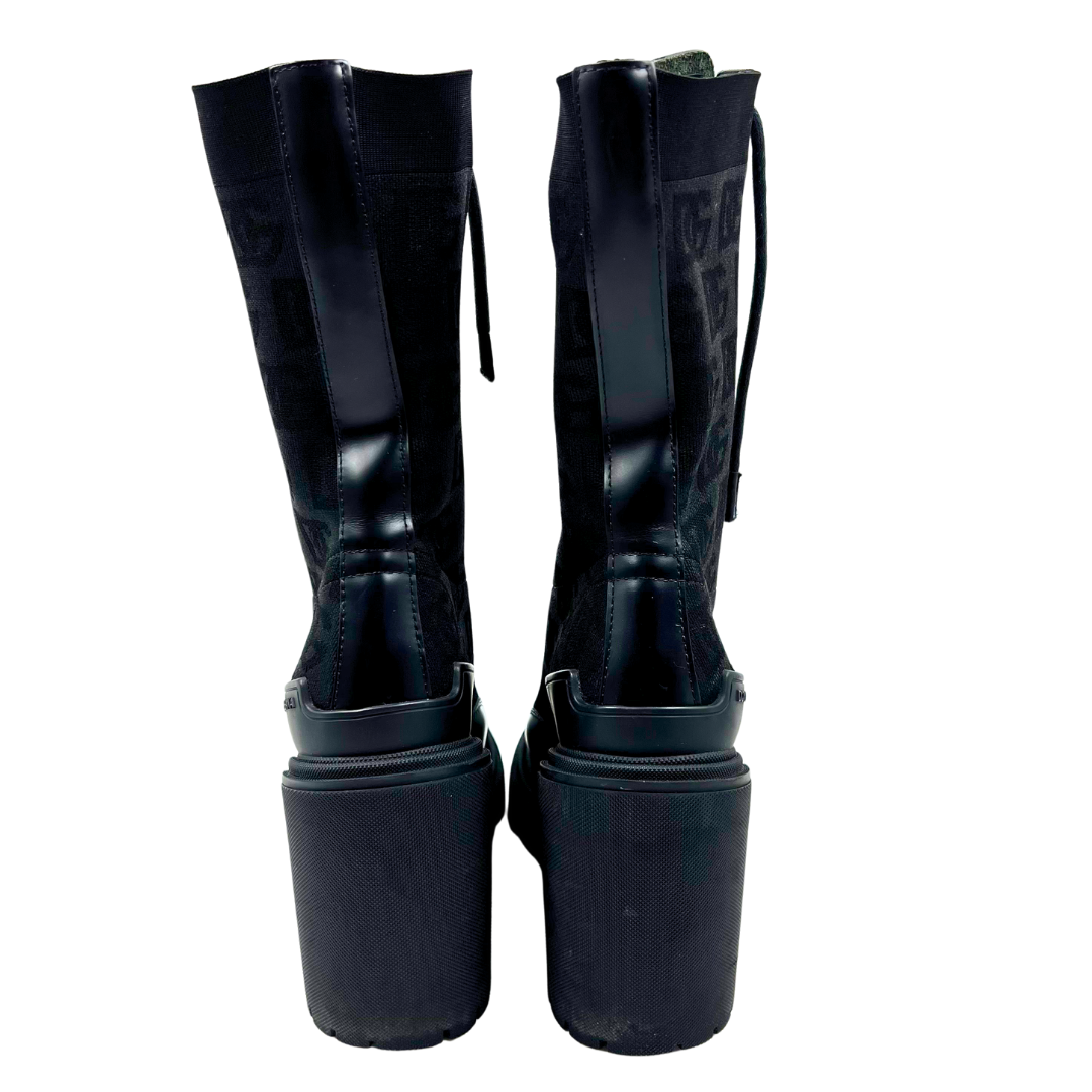 Dolce & Gabbana 5.5 35.5 Black Leather Boots
