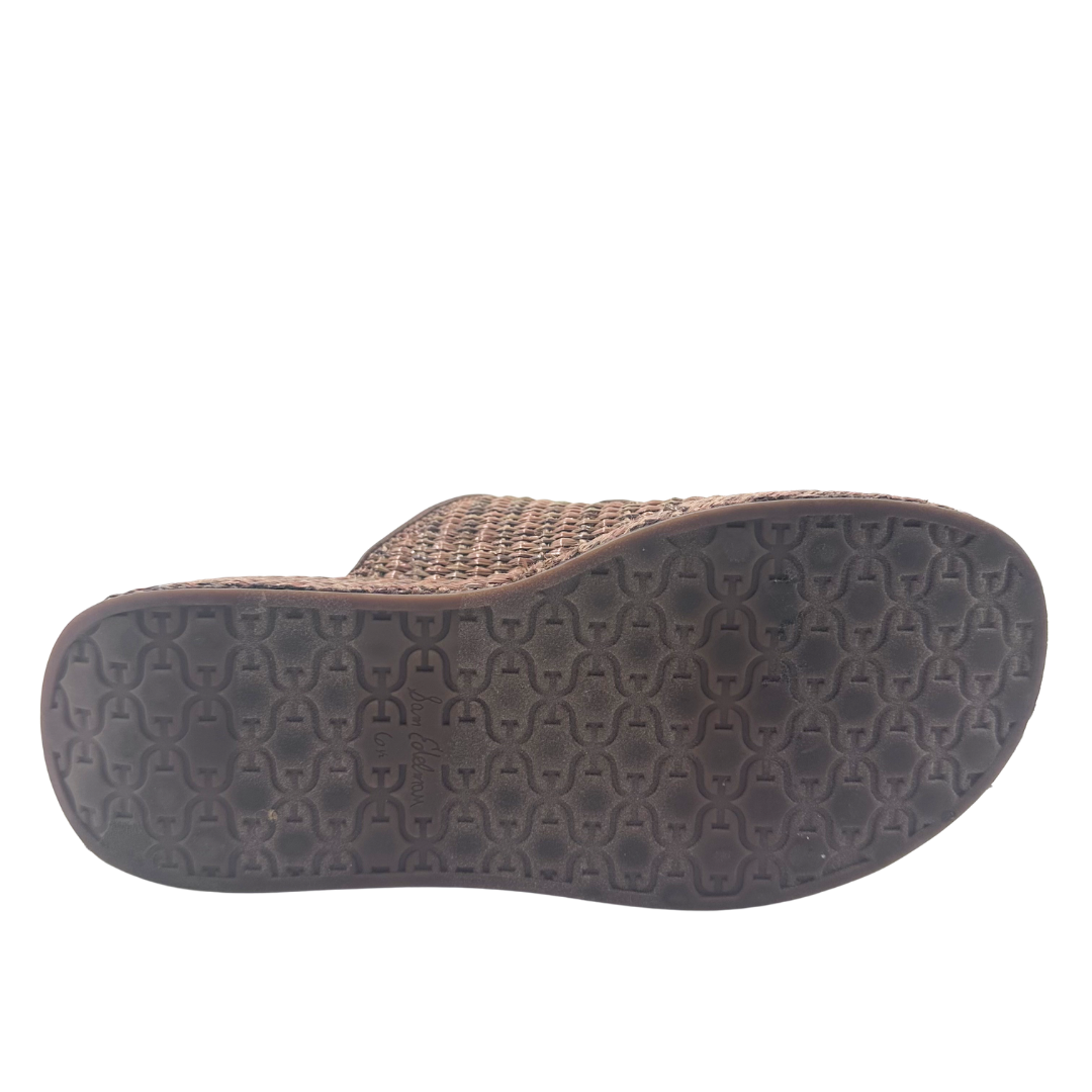 Sam Edelman 6 Tan/Brown Faux Leather Slides