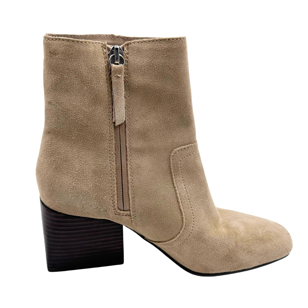 Blondo 7.5 Stone Suede Booties