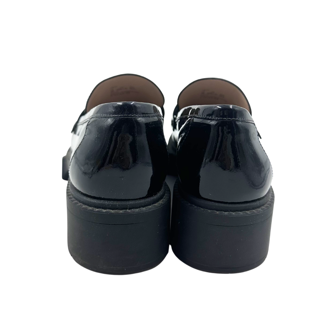Coach 9 39.5 Black Patent Leather Loafers