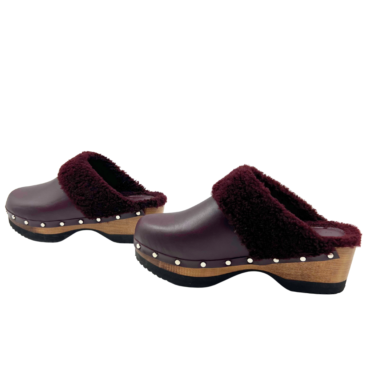 M. Gemi 8 38 Burgundy Leather Clogs