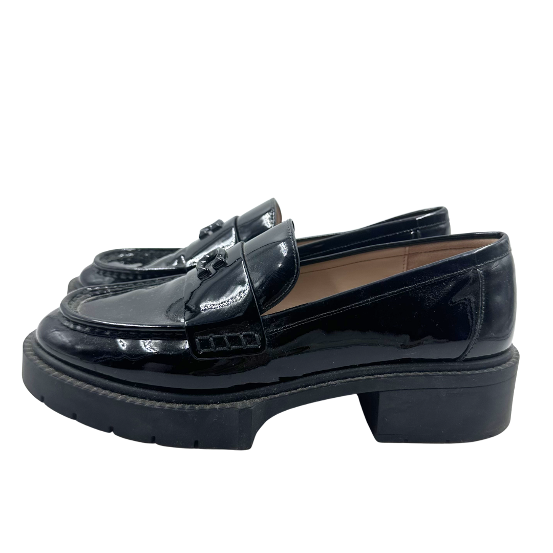 Coach 9 39.5 Black Patent Leather Loafers
