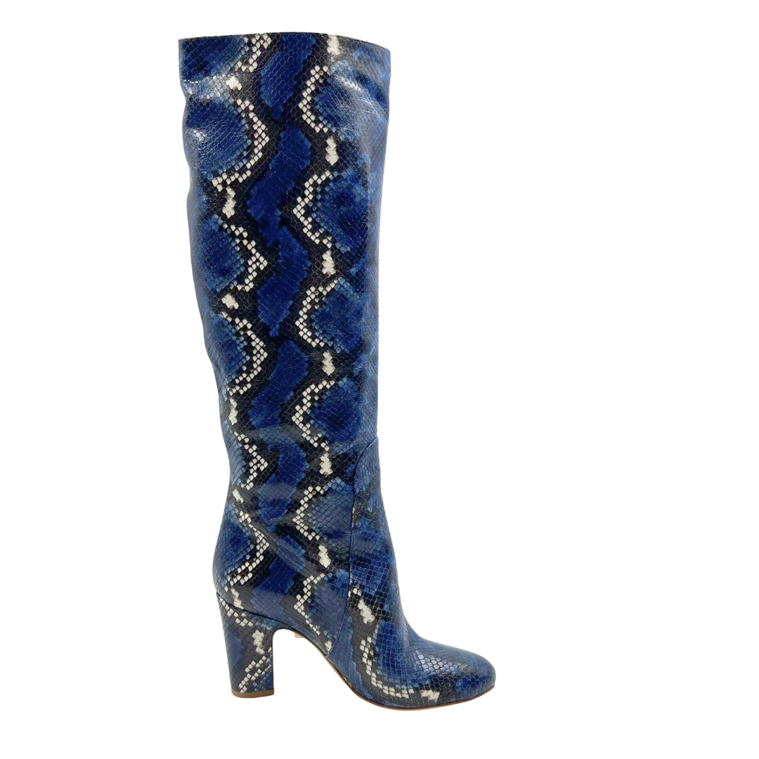 Mavette 10 40 Blue/White Python Skin Boots