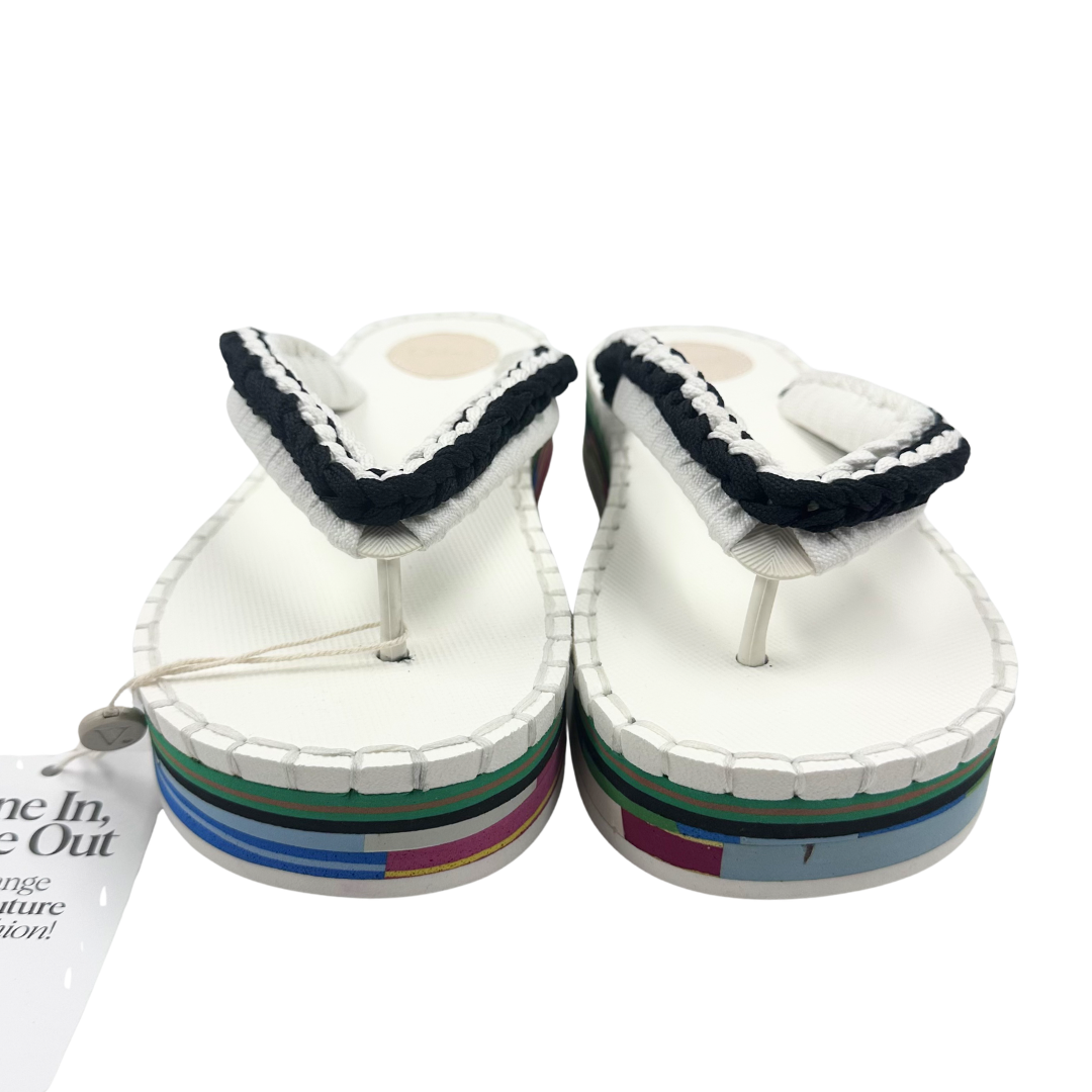 Chloe 39 white/multi Lou Woven Strap Flip Flops