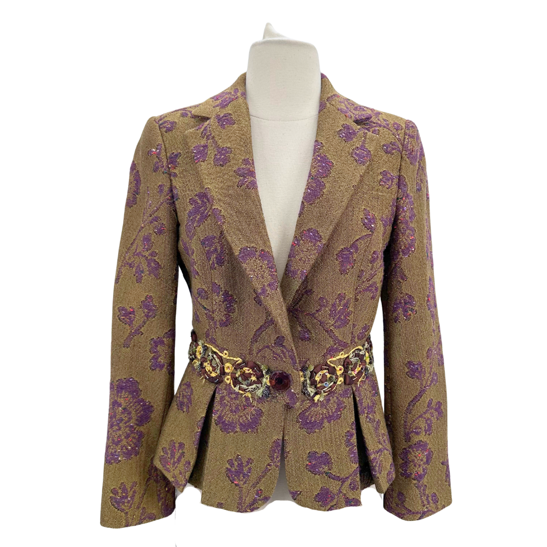 Etro Olive/Purple Blazer