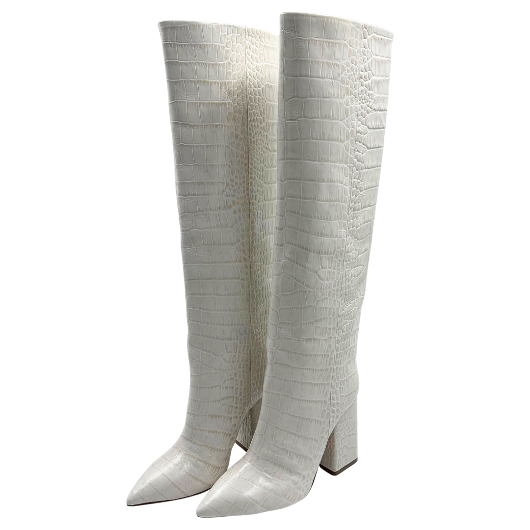 Paris Texas 6 36 White + Brown Leather Boots