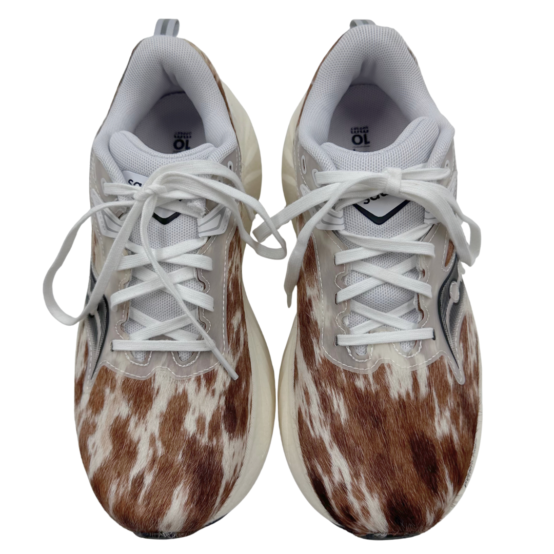 Saucony Triumph 7.5 White/Brown Pony Hair Sneakers