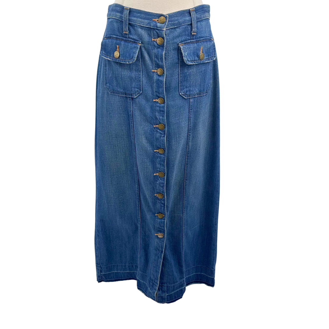 Current Elliott Blue Denim Skirt