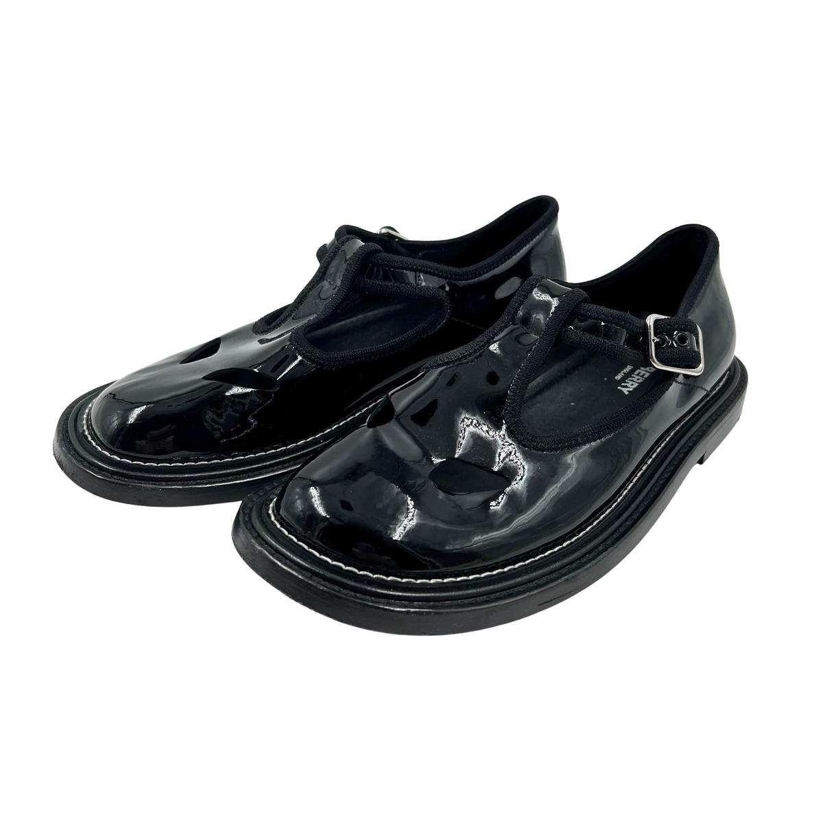 Burberry 7.5 38.5 Black Patent Leather Loafers