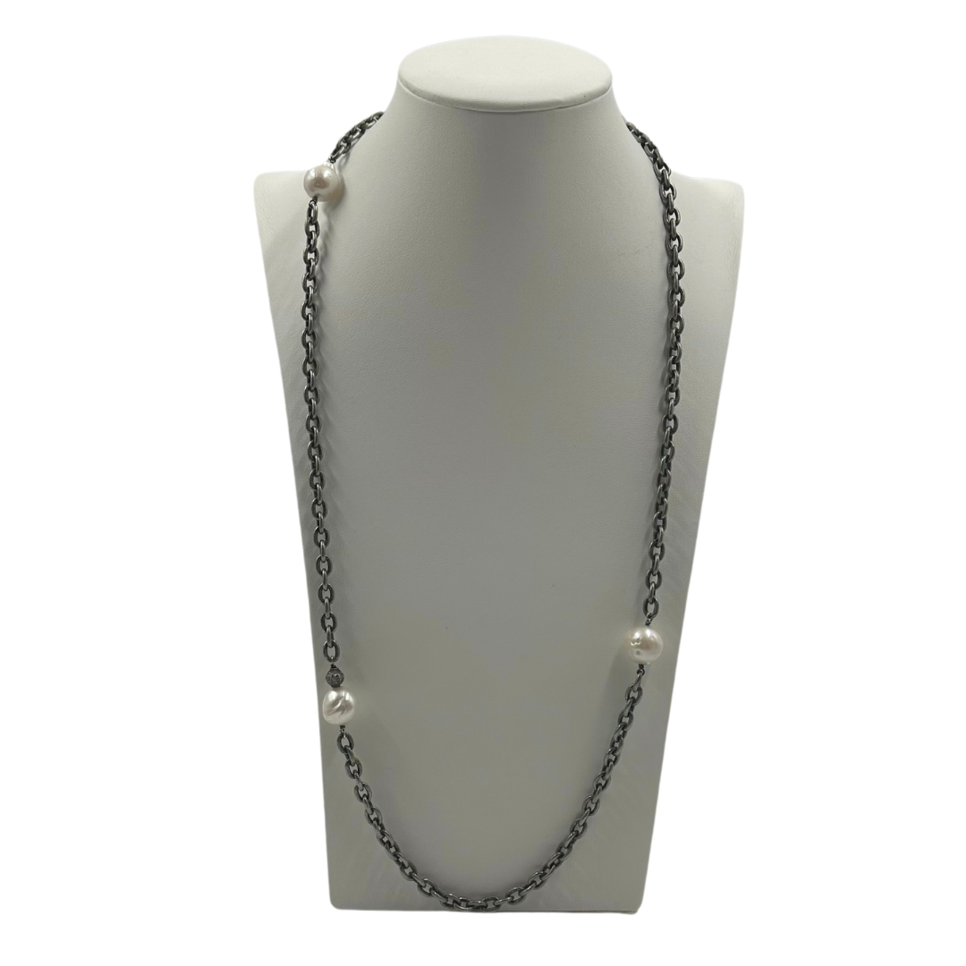 LizaBeth Gunmetal Pearl Necklace