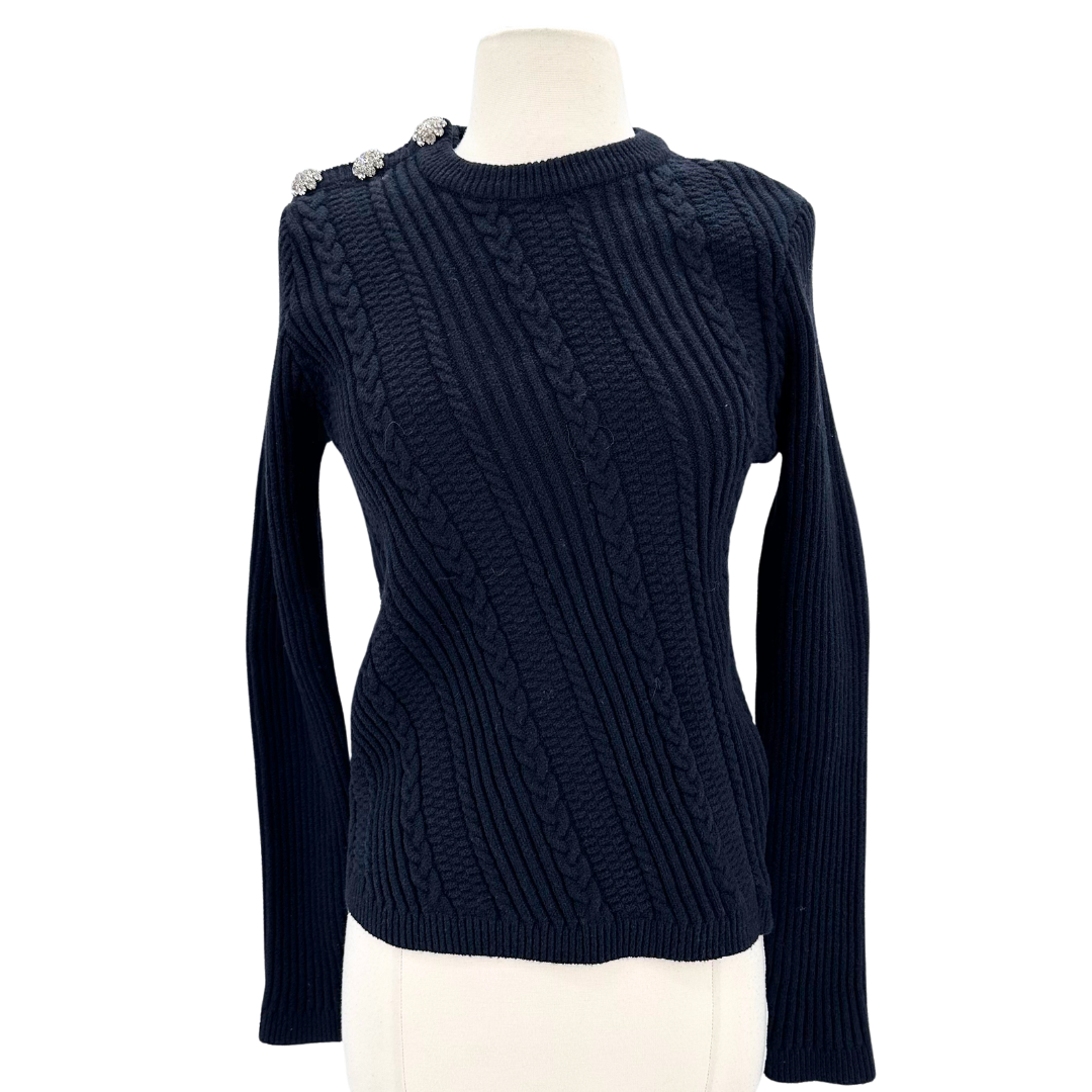 Ganni Size L Black Sweater