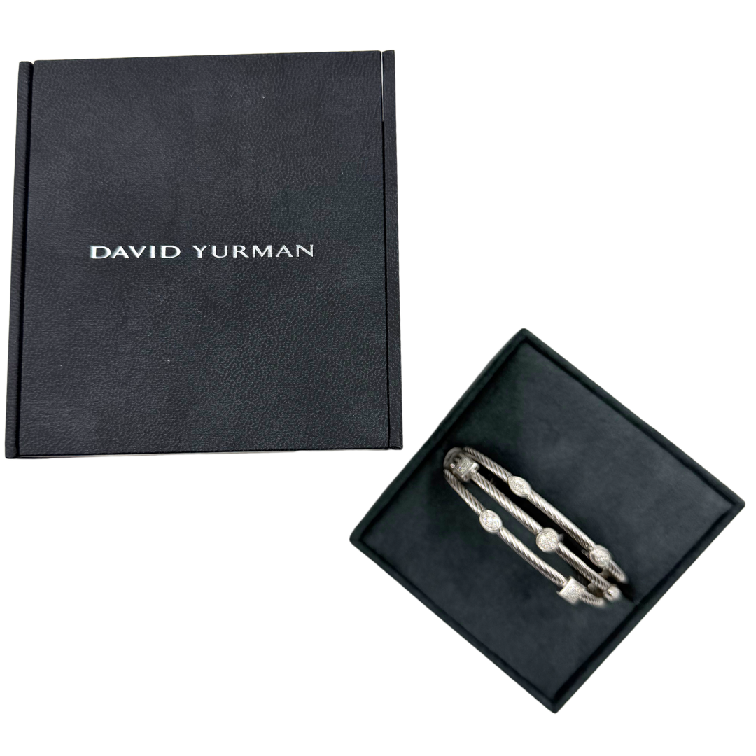 David Yurman Confetti Diamond Cuff 3 Strand Bracelet