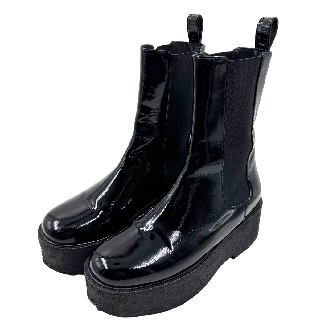 Staud 8 38 Black Patent Leather Boots