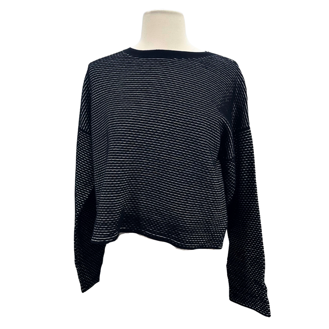 Theory Black/white Knit Top