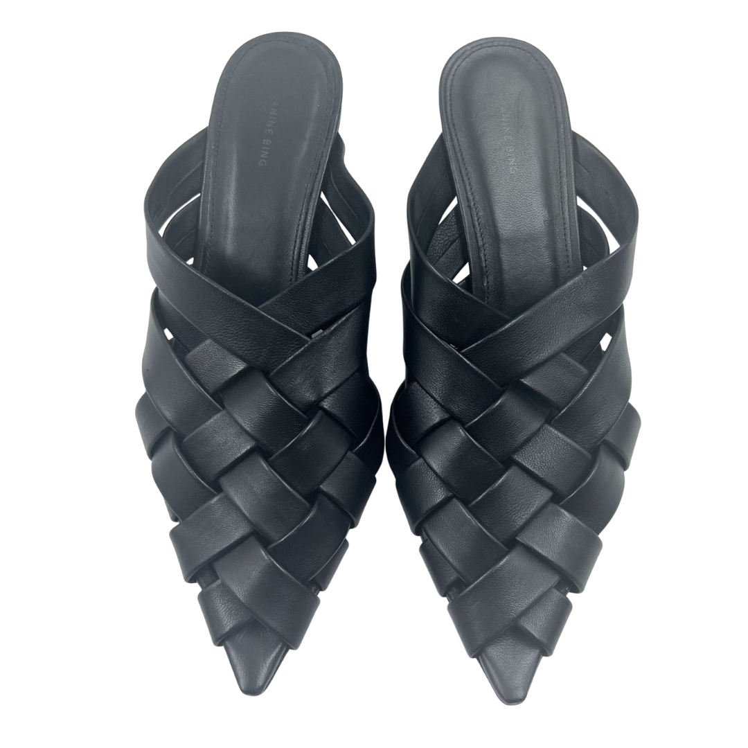 Anine Bing 38 Black Eve Mules