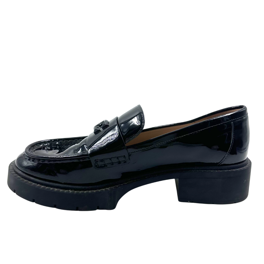 Coach 9 39.5 Black Patent Leather Loafers