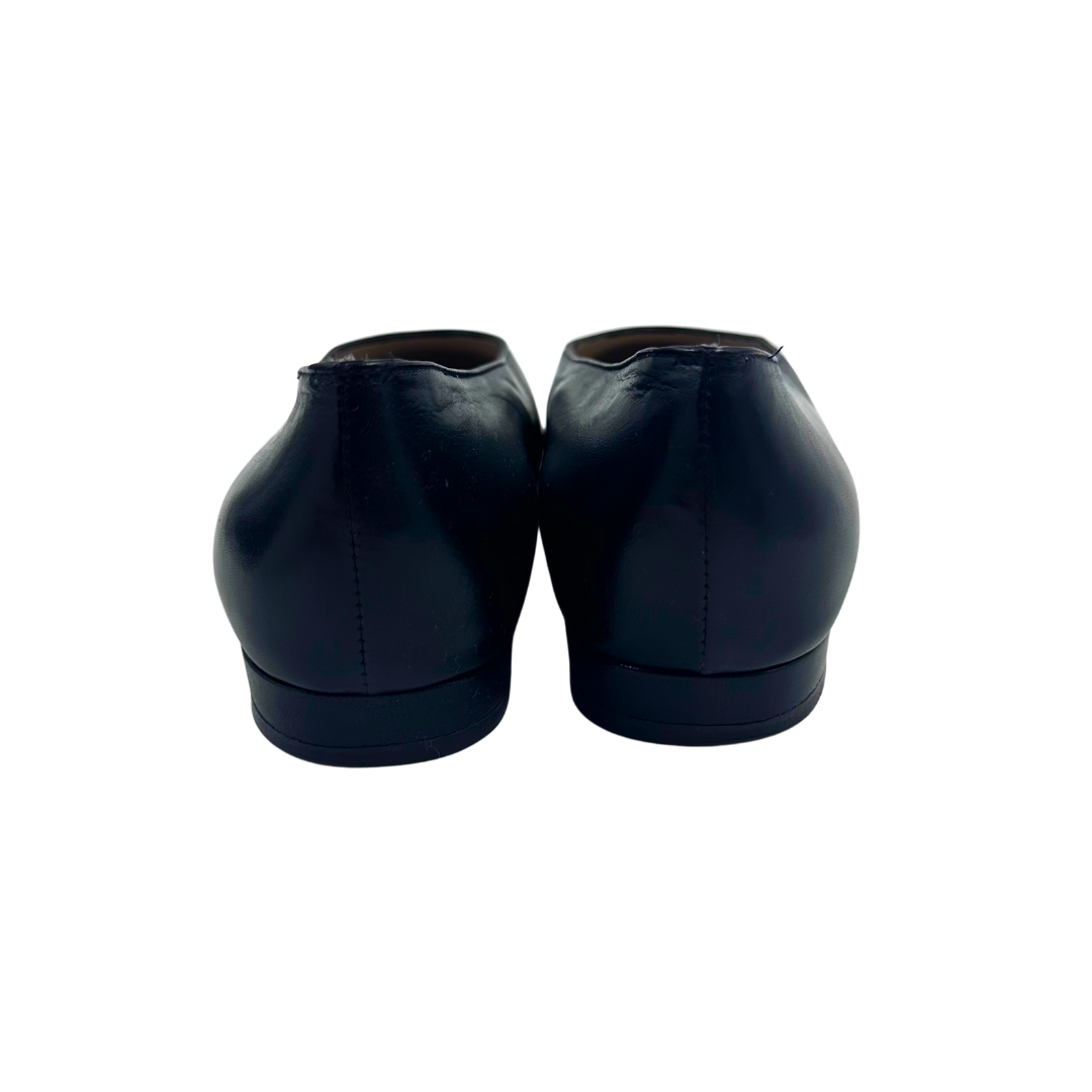 Chanel Black Leather Flats
