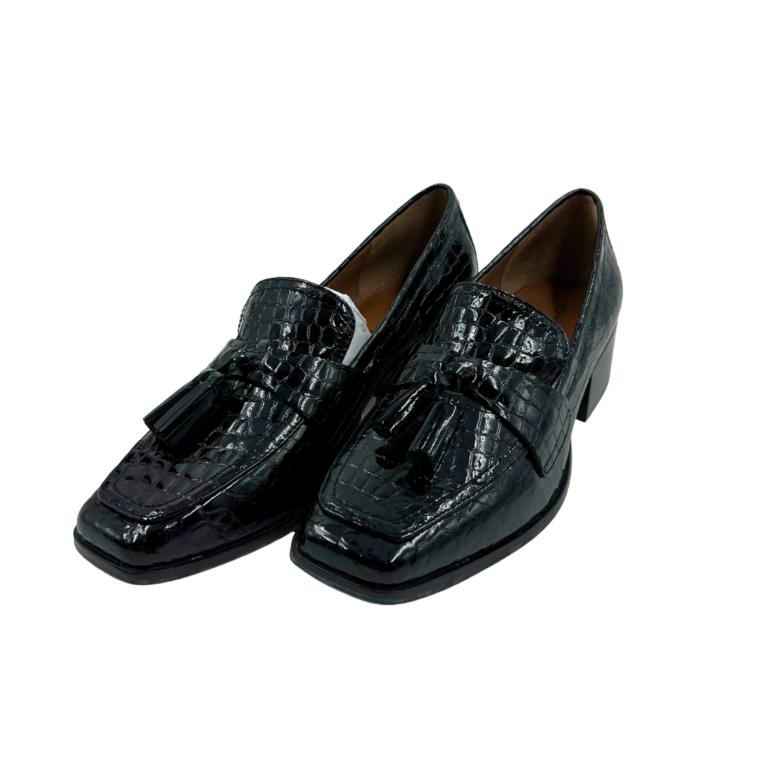 Donald Pliner 8.5 Black Patent Leather Loafers