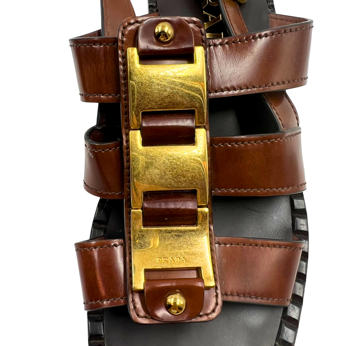 Prada 40.5 Brown/Black Sandals