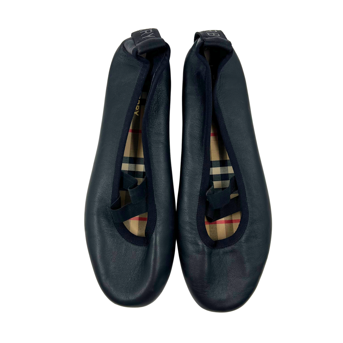Burberry 8 39 Black Leather Ballet Flat