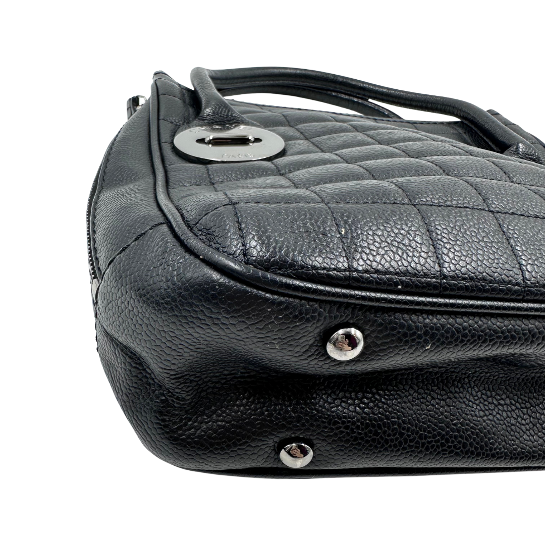 Chanel Square Quilt Button Handle Bag