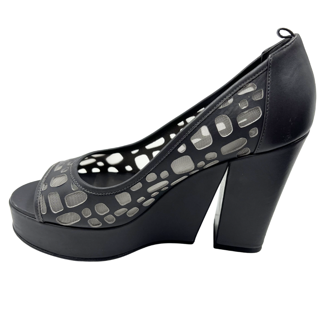 Chanel 38.5 Grey Leather Heels