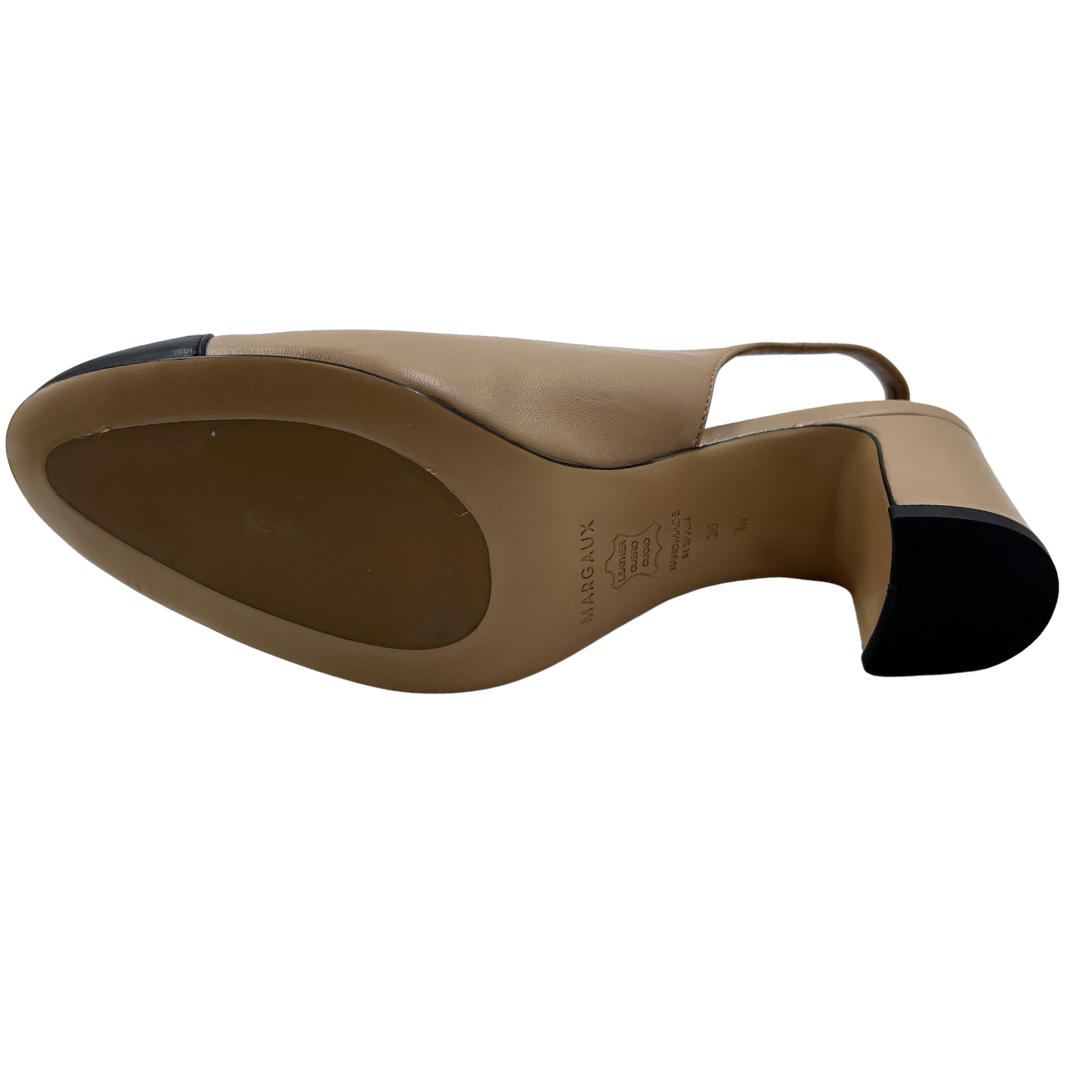 MARGAUX 6 36 Black/Natural Leather Heels