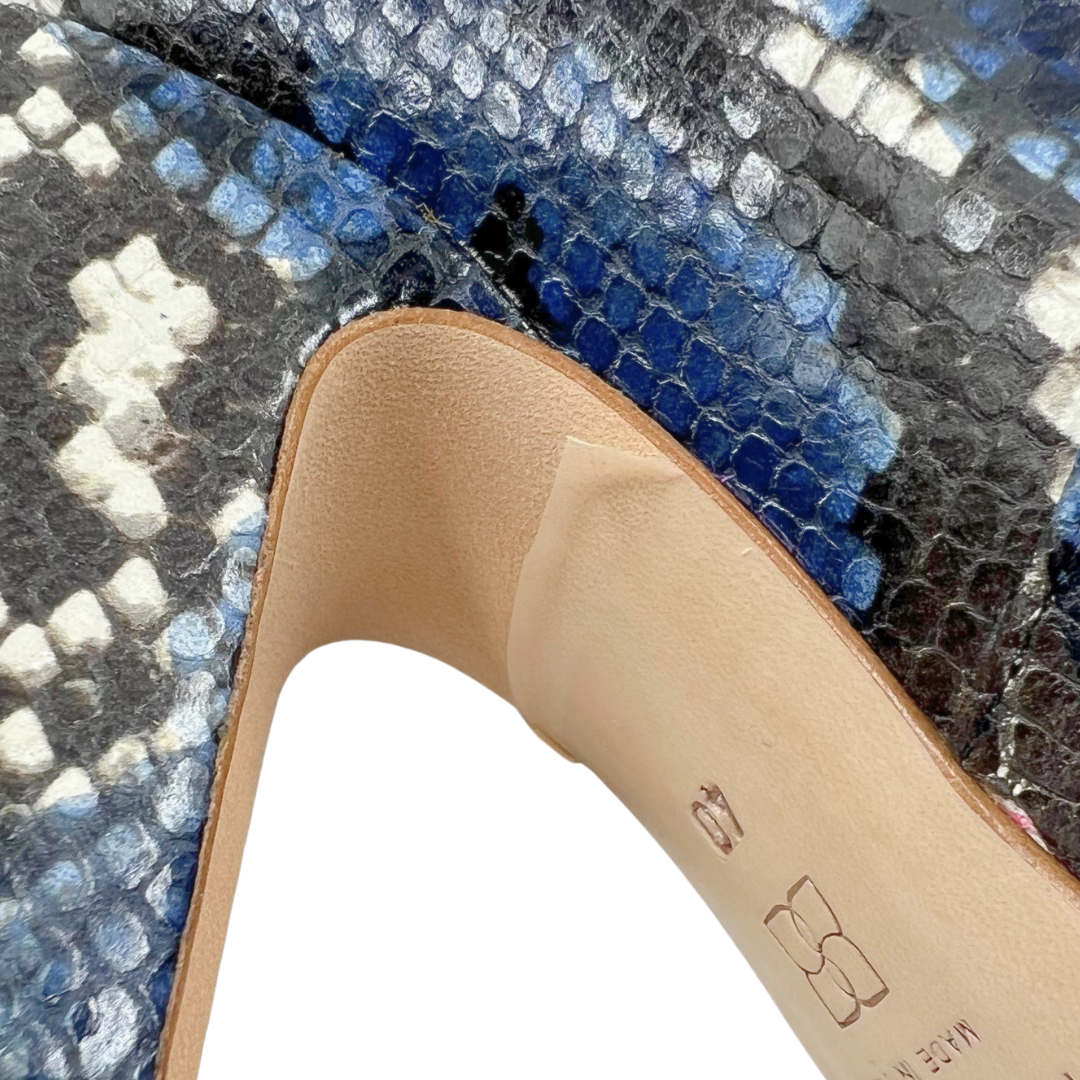 Mavette 10 40 Blue/White Python Skin Boots