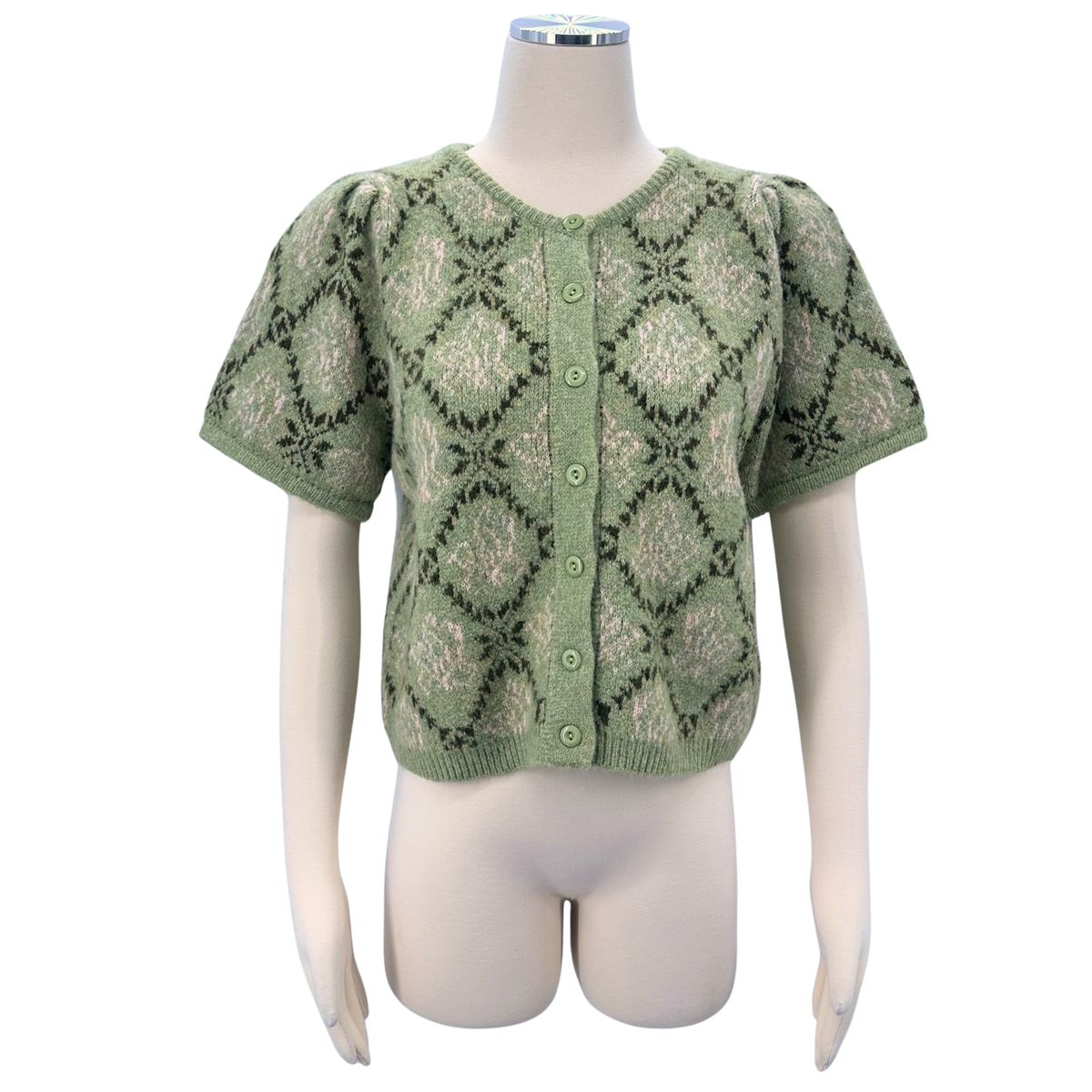 &Merci Green Multi Sweater