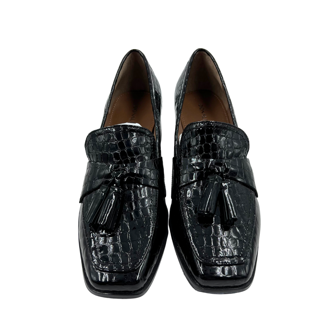 Donald Pliner 8.5 Black Patent Leather Loafers