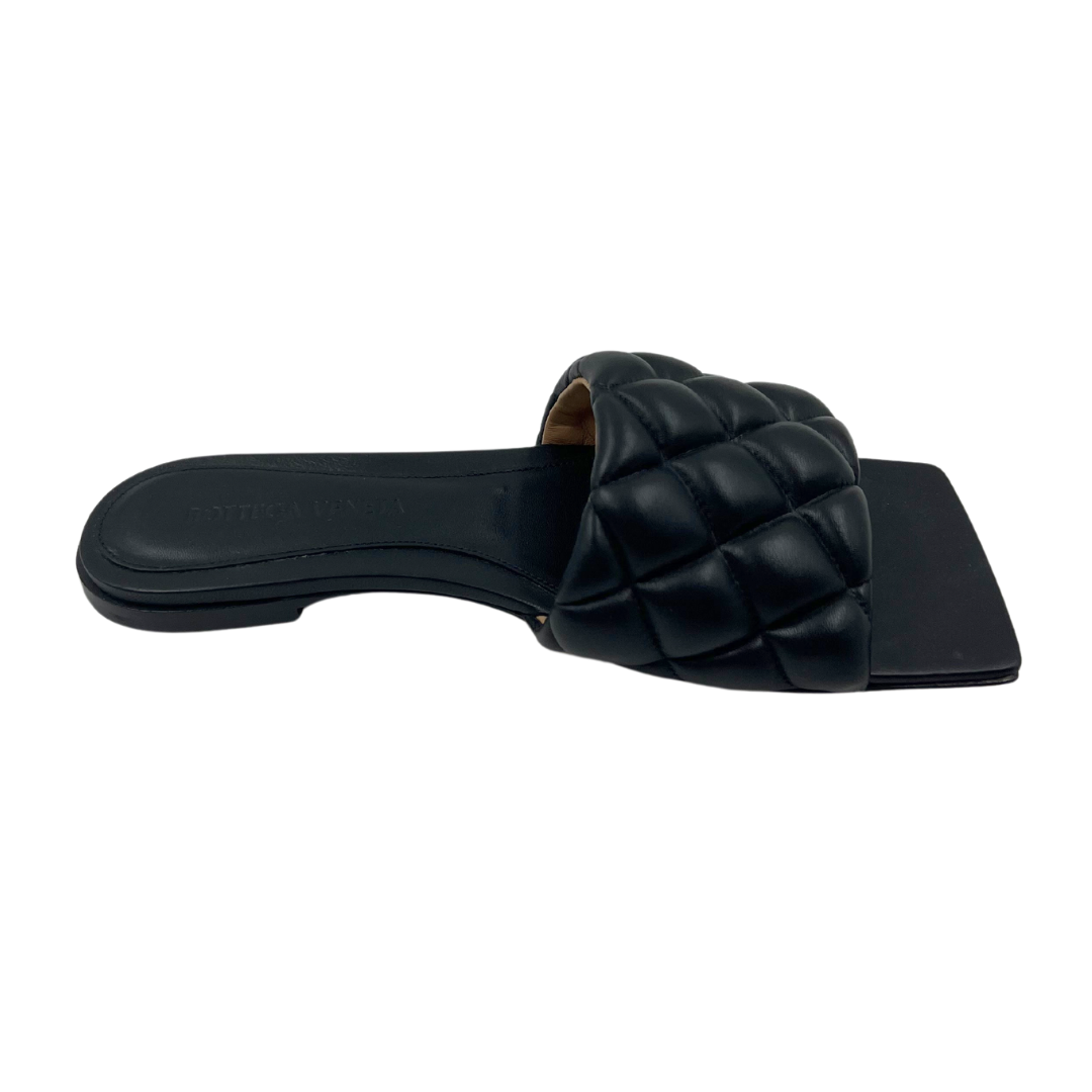 Bottega Veneta Black Leather Slides