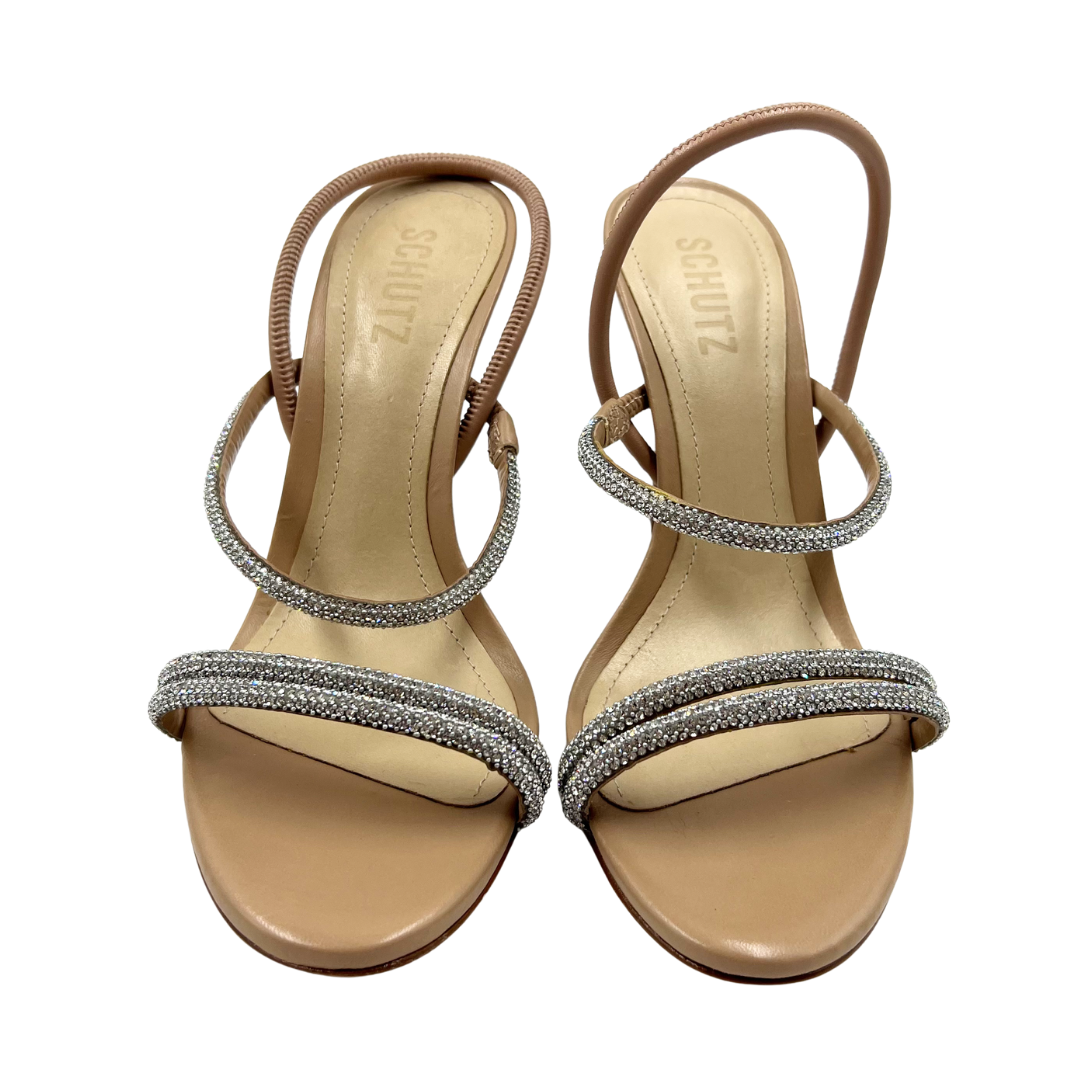Schutz 7 Nude Leather Heels
