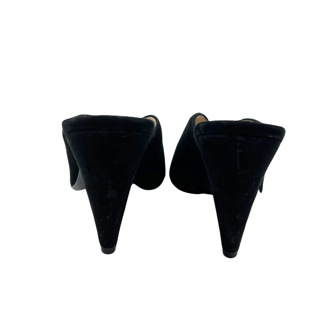Prada 6.5 37.5 Black Suede Mules
