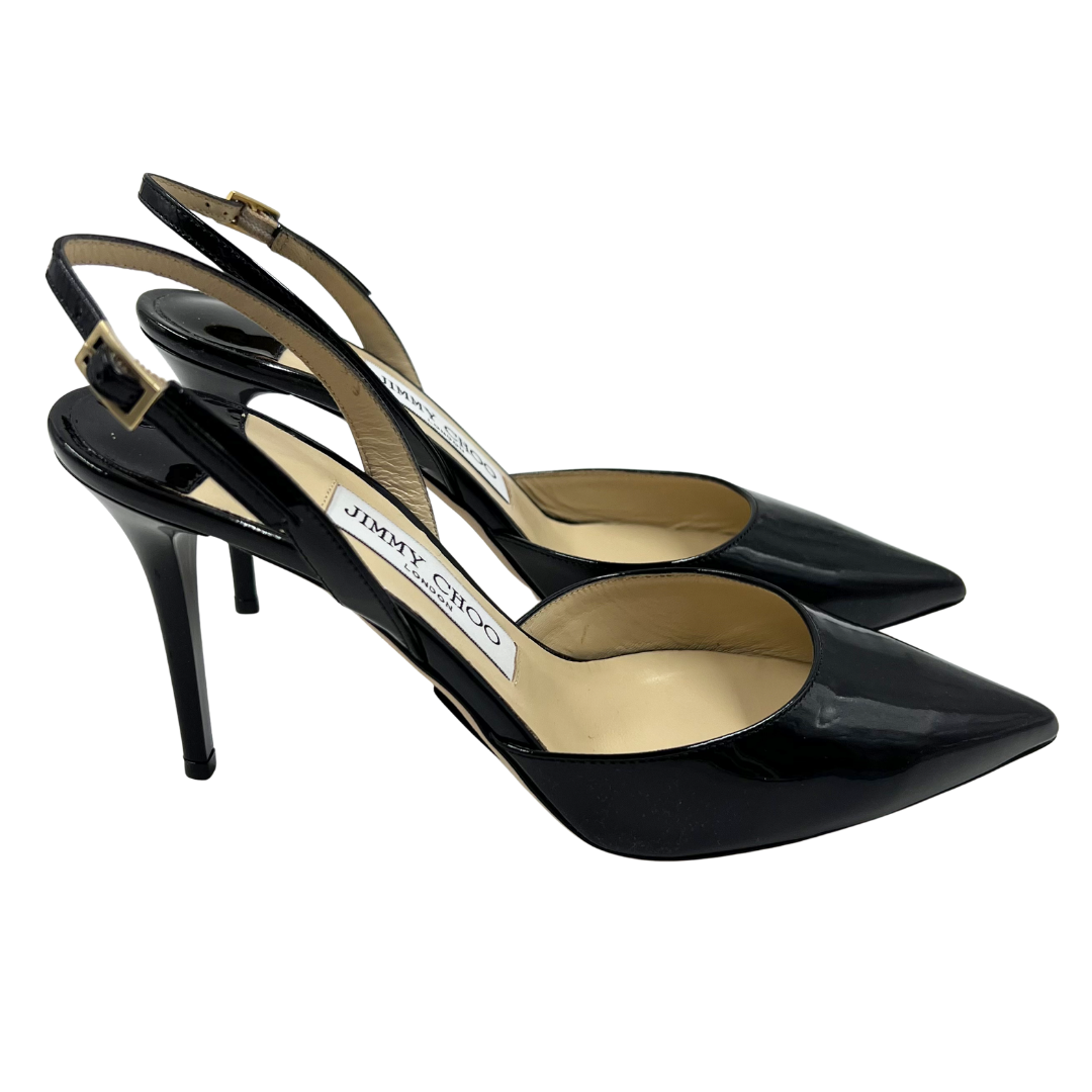 Jimmy Choo 37 Black Tilly Heels