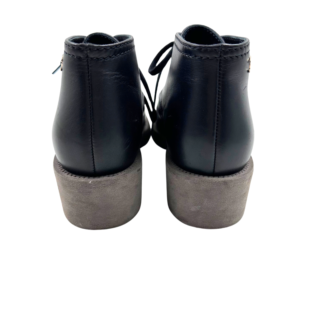 Chanel 40 Black Leather Boots