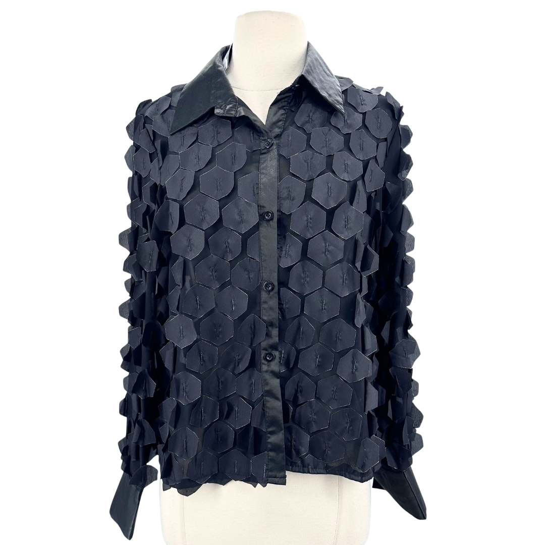 Digs Black/Gold Button Down