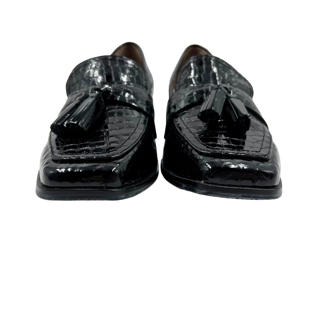 Donald Pliner 8.5 Black Patent Leather Loafers