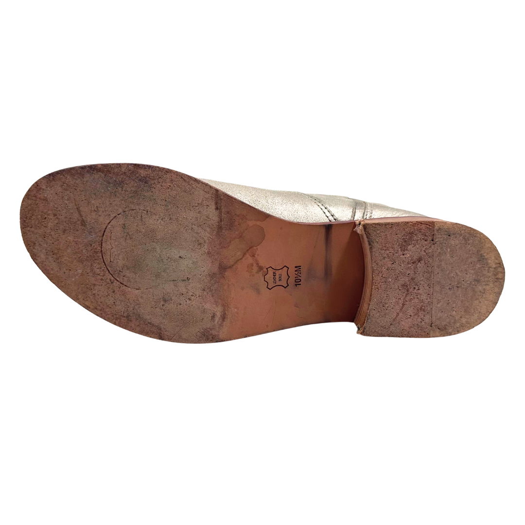 Tory Burch 10.5 Gold Metallic Leather Booties