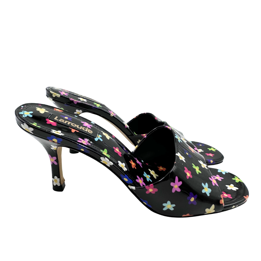 Larroude 8 Black Collette Sandals