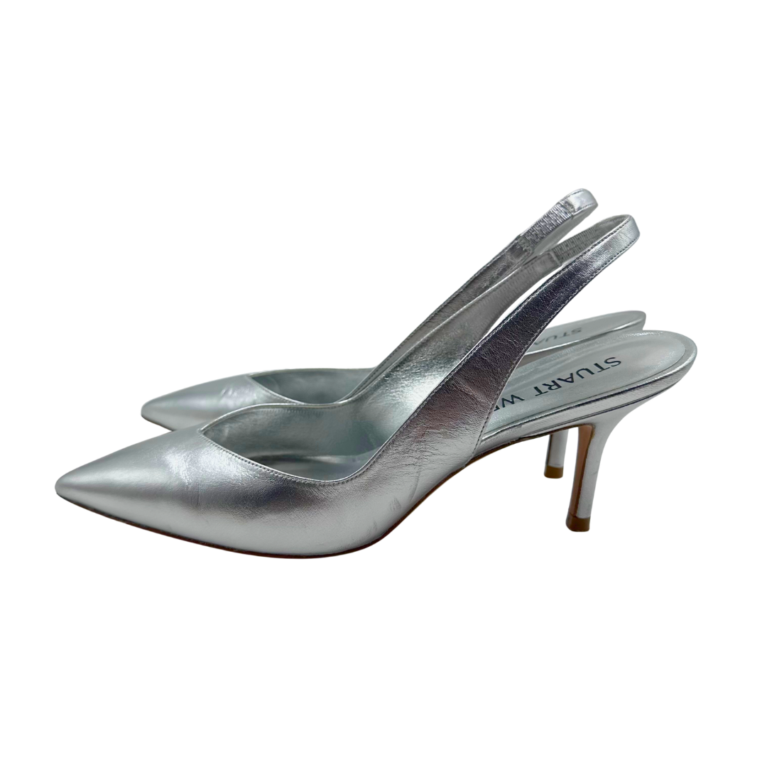 Stuart Weitzman 8 Silver Heels