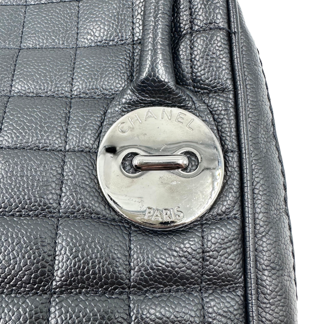 Chanel Square Quilt Button Handle Bag