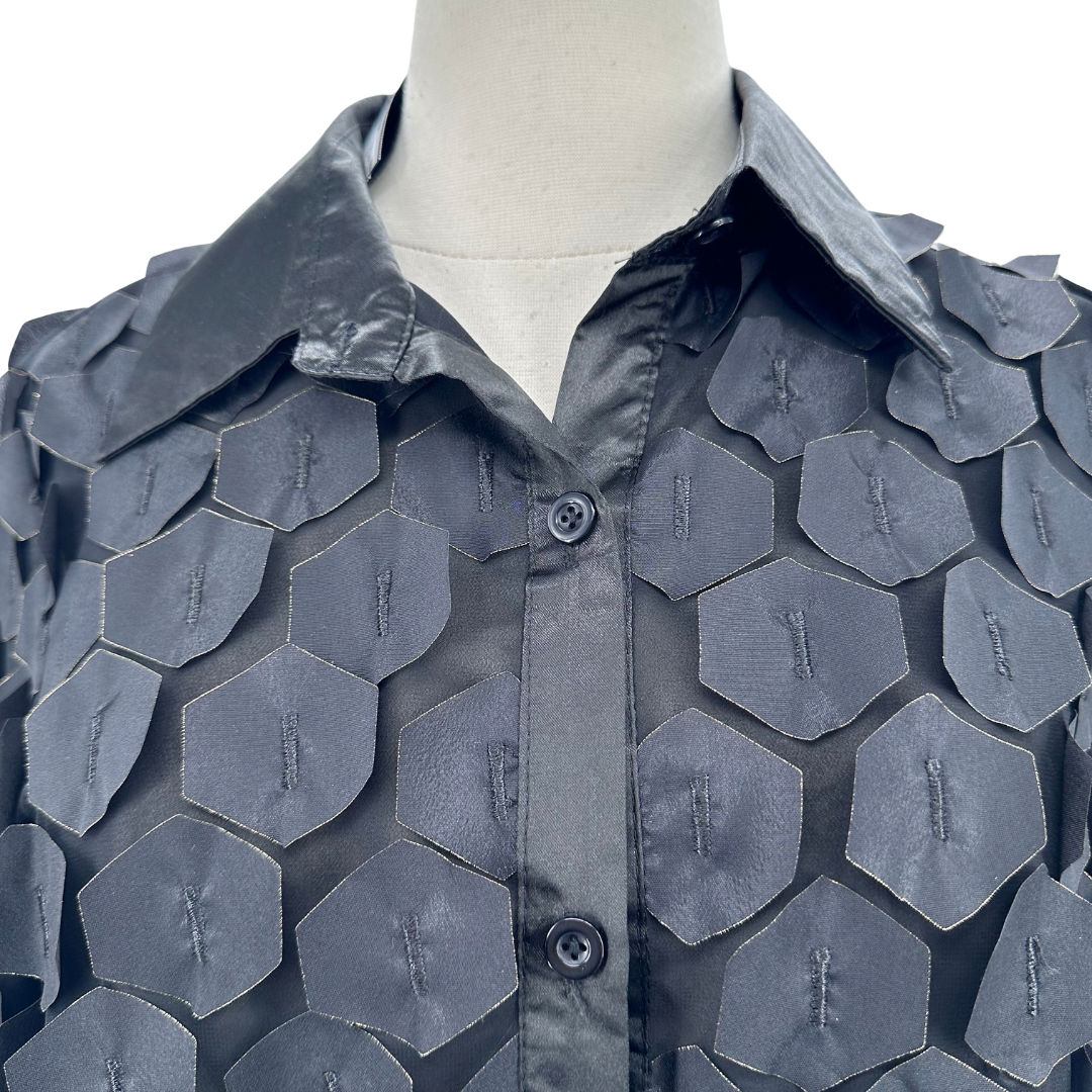Digs Black/Gold Button Down