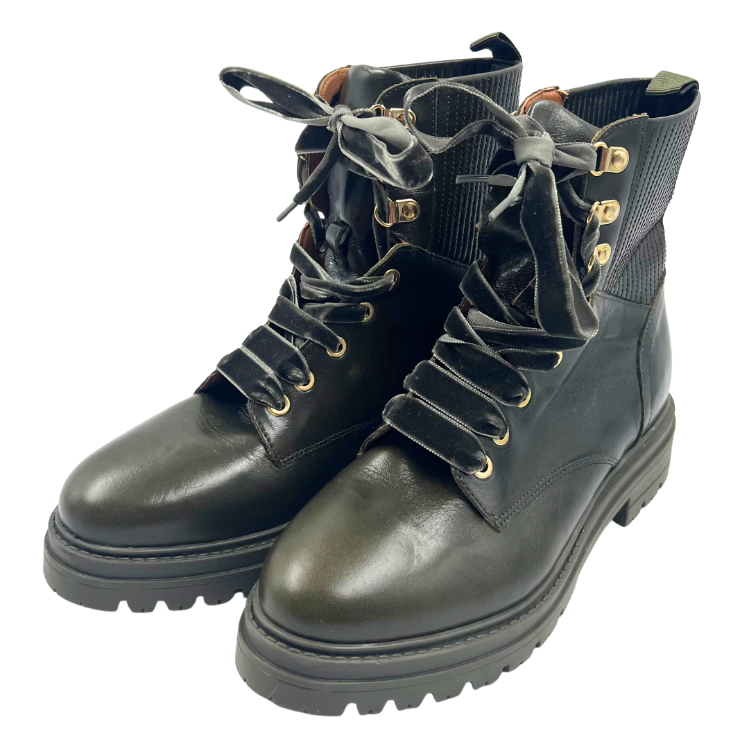 Sezane 40 Olive Combat Boots