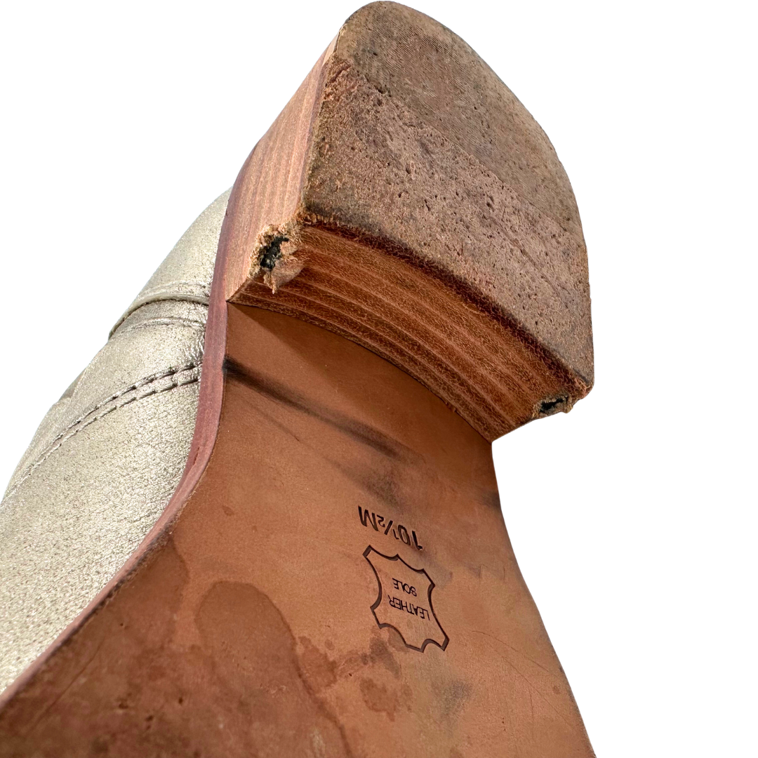 Tory Burch 10.5 Gold Metallic Leather Booties