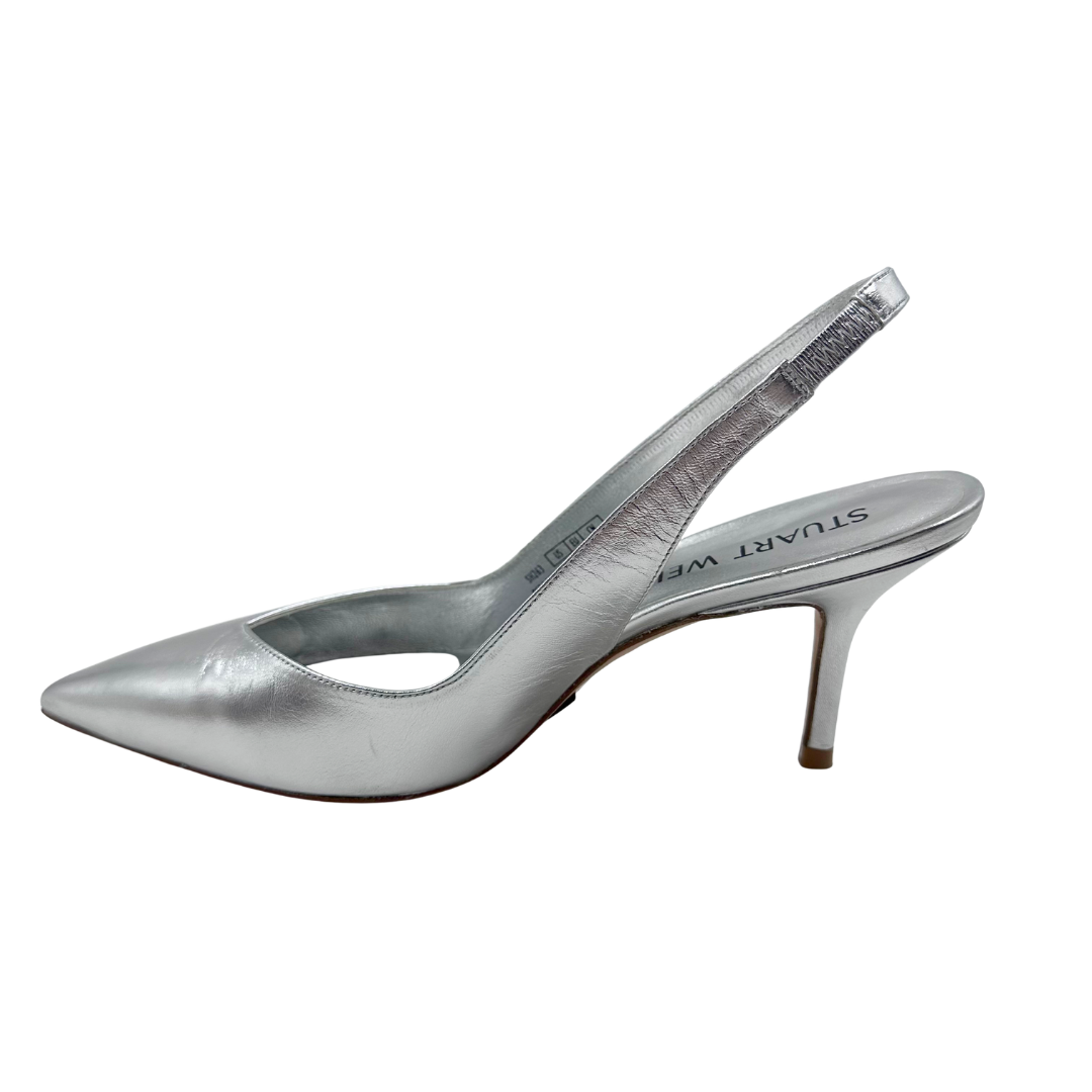 Stuart Weitzman 8 Silver Heels