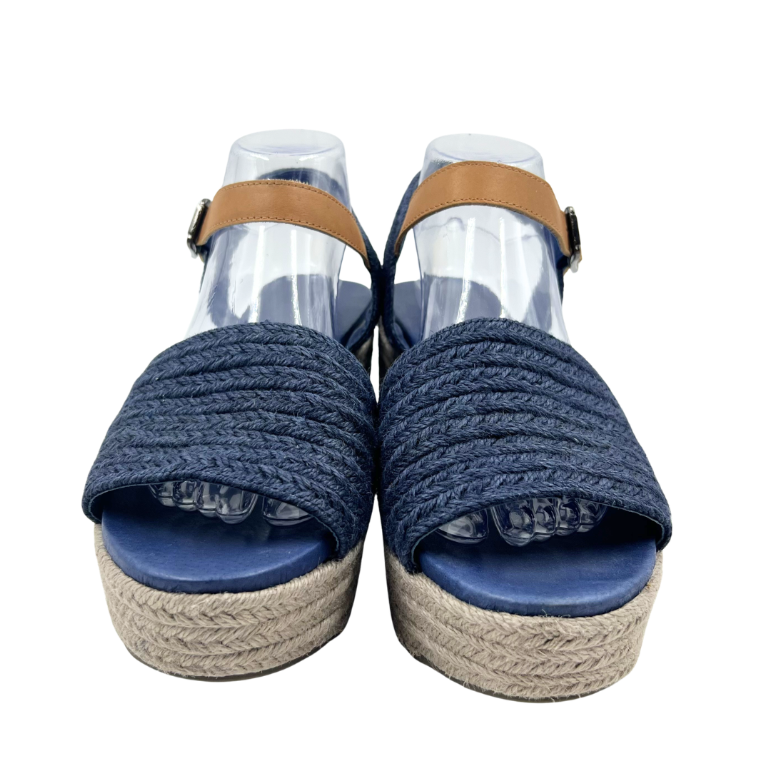 Chocolat Blu 9.5 Navy/Tan Raffia Espadrille