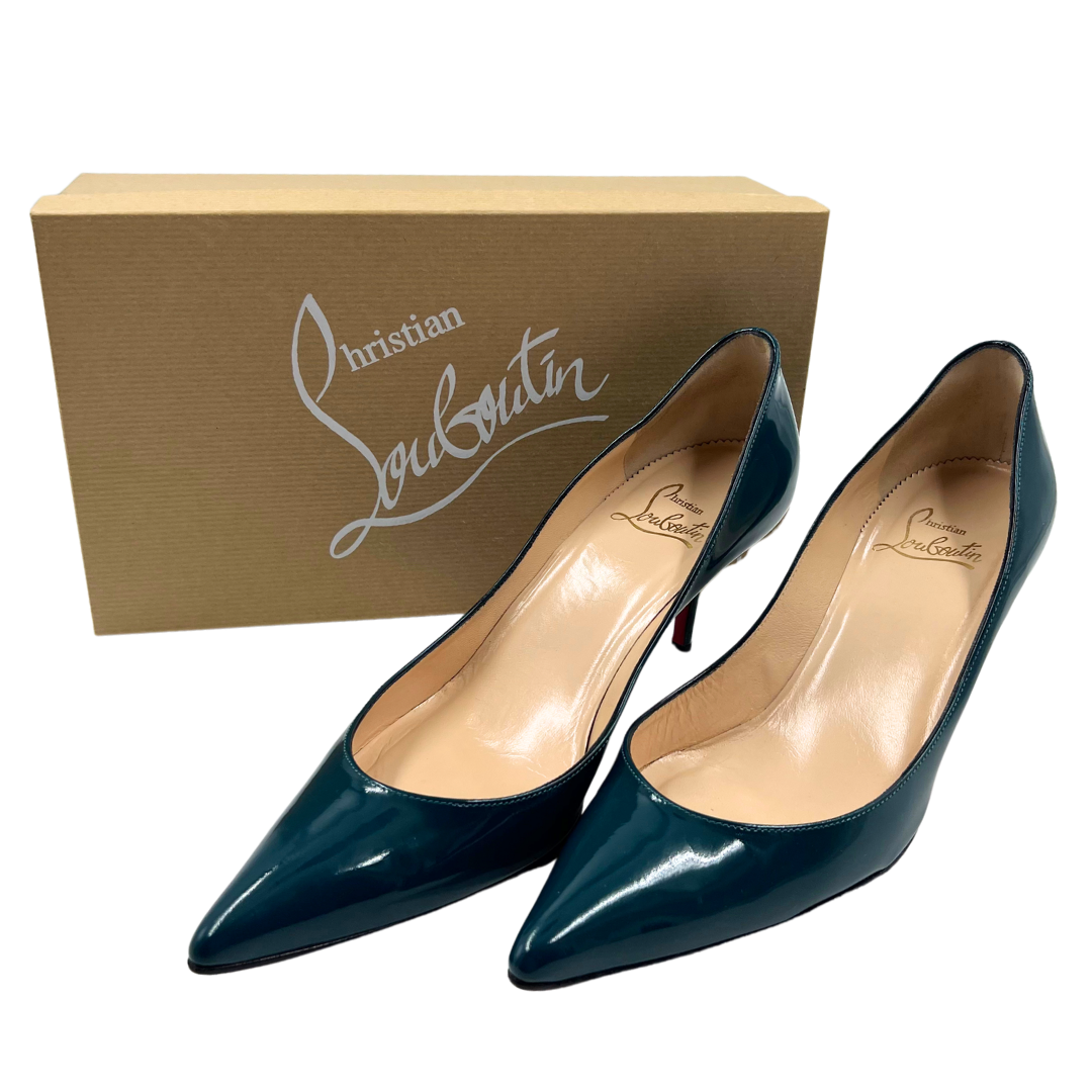 Christian Louboutin 8.5 39.5 Teal Leather Pumps
